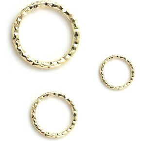 14k Gold Filled Twisted Open Jump Rings for Jewelry Making, 60Pcs 6mm/8mm/10mm Textured Gold Filled Jump Rings for Jewelry Making DIY Earrings Necklaces