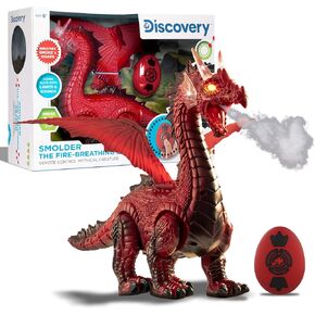 Discovery Kids RC Dragon Smoke, Large Dinosaur Toy w/Actual Smoke Breath, Wing-Flapping, Roaring, Light-Up, Realistic Sound, Easy to Use Remote Control, Fire Mist, Fun Robot Birthday
