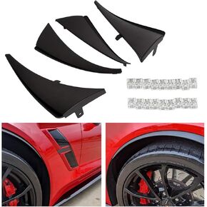 ECOTRIC Front & Rear Splash Guards Mud Flaps for 2014-2019 Chevrolet Corvette C7 Stingray 4-PC Set