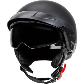Cartman Motorcycle Open Face Helmet with Sun Visor Quick Release Buckle, DOT Approved, Small