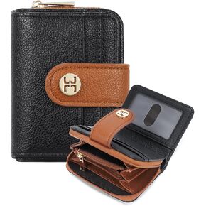 Telena Small Wallet Women RFID Blocking Bifold Card Holder Leather Wallets with Zipper Coin Pocket Beige Brown in Kuwait