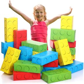 24 Pack Cardboard Building Blocks, Large Cardboard Blocks for Kids Jumbo Building Bricks for Building and Stacking Game, 9.8" x 4.7" x 2.8"
