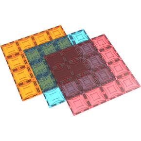 Mag-Genius Magnet Tiles Super Big Magnet Toy Building Toy Board Size of 16 Magnet Tiles 3 Stabilizer 12" X 12" Magnet Plates Compaible with Any Other Brand