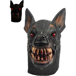 AQKILO Dog Mask Scary Latex Full Head Realistic Masks Fancy Dress for Halloween Carnival Costume Party