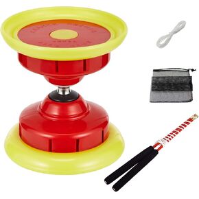 Chinese Yoyo Diabolo with Whistle Sound ,Triple Bearings Diabolo Chinese Yo-yos Juggling Toys Colorful Diabolo with Diablo Sticks, Diabolo String&Net Bag (Blue)