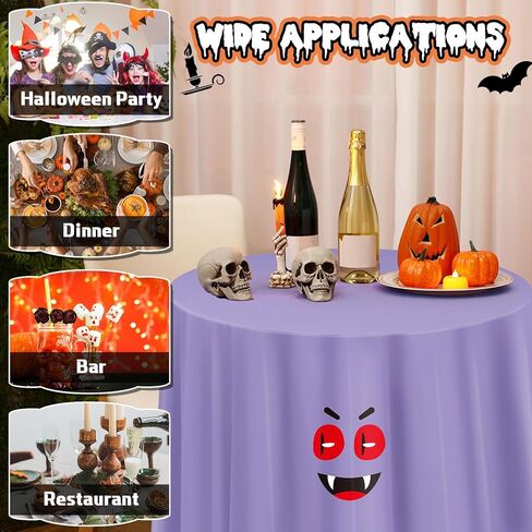 4 Pack Round Halloween Tablecloth 70 Inch Vampire Bat Ghost Pumpkin Table Cloths Halloween Polyester Washable Table Covers for Kitchen Dining Room Halloween Party Decorations in Kuwait