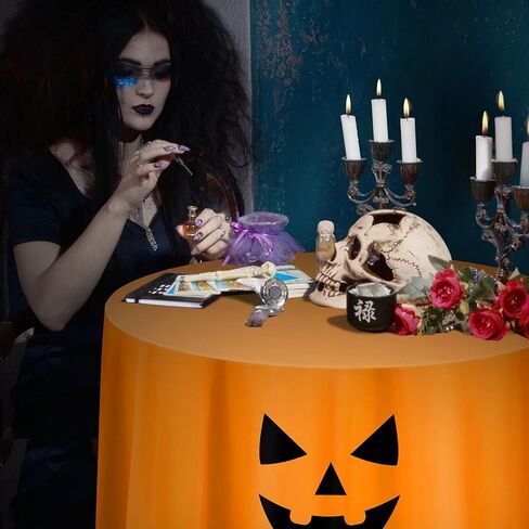 4 Pack Round Halloween Tablecloth 70 Inch Vampire Bat Ghost Pumpkin Table Cloths Halloween Polyester Washable Table Covers for Kitchen Dining Room Halloween Party Decorations in Kuwait