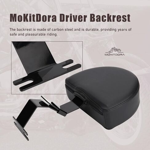 مسند ظهر للسائق الأسود من MoKitDora سهل التشغيل/الإيقاف من Sissy Bar Plug-in Back Rest PU Pad متوافق مع Kawasaki Vulcan VN1700 Nomad/Voyager/Classic in Saudi Arabia