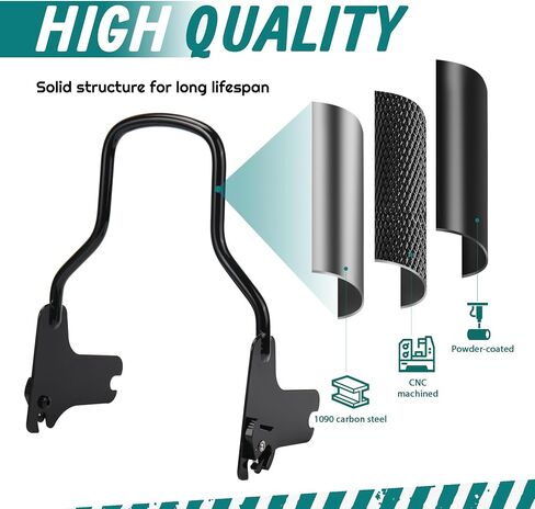 مسند ظهر MoKitDora Passenger Touring Sissy Bar متوافق مع Harley Road King Road Glide Street Glide Electra Glide 1997-2008، أسود in Saudi Arabia