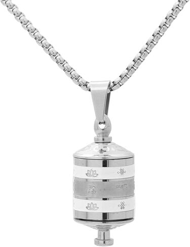Urn Necklace for Ashes Stainless Steel Prayer Wheel Pendant Memorial Cremation Locket Keepsake Necklace in Kuwait