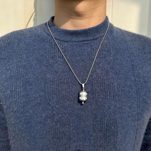 Urn Necklace for Ashes Stainless Steel Prayer Wheel Pendant Memorial Cremation Locket Keepsake Necklace in Kuwait