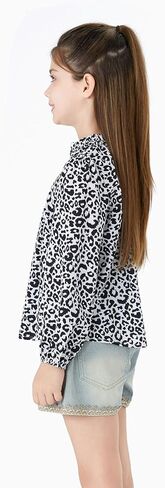 PATPAT Floral Blouses Shirts for Girls： Long Sleeve Chiffon Casual - Preppy Clothes for Tween Girl Fashion 6-12 Years in Saudi Arabia