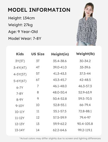 PATPAT Floral Blouses Shirts for Girls： Long Sleeve Chiffon Casual - Preppy Clothes for Tween Girl Fashion 6-12 Years in Saudi Arabia