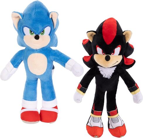 Sonic The Hedgehog Sonic 3 Movie Plush Sonic & Shadow 9-Inch Stuffed Toy Figures - Officially Licensed 3 Movie, Amazon 2-Pack Kids Plush Toy Figure Set in Saudi Arabia