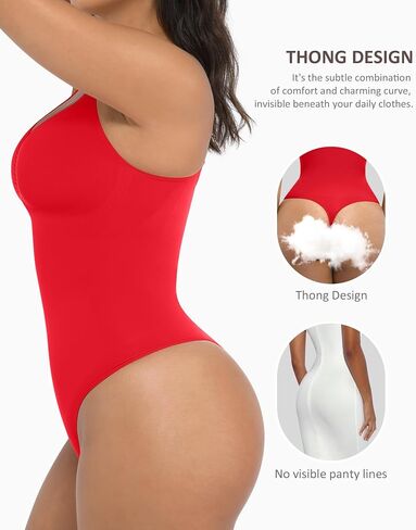 ملابس داخلية للتحكم في البطن من FeelinGirl للنساء نحت الخصر المنتزع بدلة للجسم ثونغ أحمر 3XL-4XL in Saudi Arabia