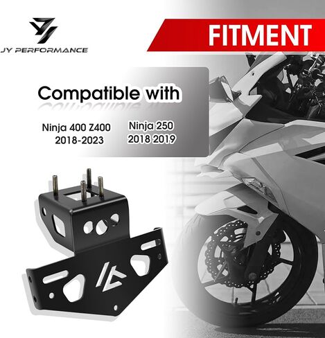 مزيل الحاجز من JY PERFORMANCE متوافق مع Kawasaki Ninja 400 Z400 2018-2023، Ninja 250 2018 2019 حامل لوحة الترخيص in Kuwait