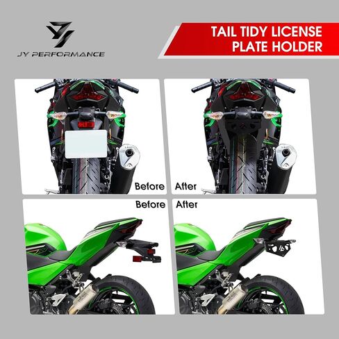 مزيل الحاجز من JY PERFORMANCE متوافق مع Kawasaki Ninja 400 Z400 2018-2023، Ninja 250 2018 2019 حامل لوحة الترخيص in Kuwait