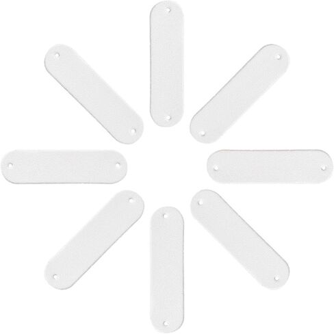 GORGECRAFT 100Pcs Handmade Leather Labels Faux Leather Blank Tags with Holes for Jeans Shoes Bags Garment Embellishment DIY Crafts Knitting Hats Clothing Sewing Accessories, White in Saudi Arabia
