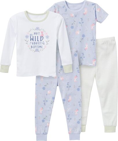 Gerber Baby Girls' Toddler Snug Fit 4-Piece Pajama Set in Saudi Arabia