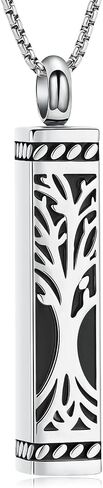 Imrsanl Tree of Life Urn Necklace for Men Women Bar Cremation Jewelry for Ashes Keepsake Ashes Necklace Pendent in Saudi Arabia