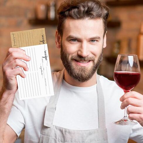 بطاقات وصفة 4 × 6 بيضاء، من المطبخ المكون من 100 حزمة من بطاقات وصفات الطبخ مزدوجة الجوانب مخزون بطاقات وصفات سميكة مع خطوط لحفلات الزفاف، وحفلات الزفاف، وهدايا عيد الميلاد، والرضع in Kuwait