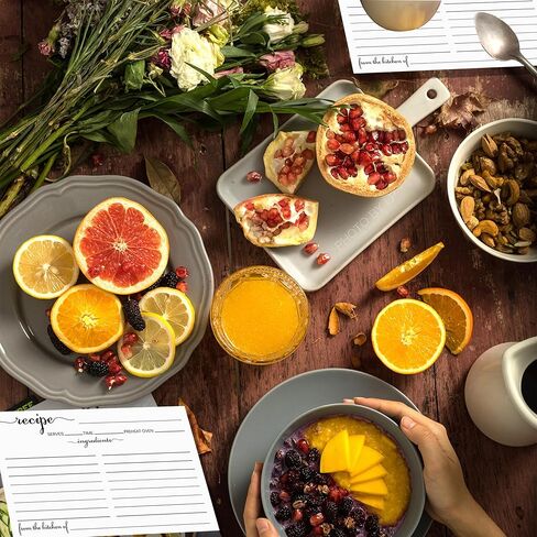 بطاقات وصفة 4 × 6 بيضاء، من المطبخ المكون من 100 حزمة من بطاقات وصفات الطبخ مزدوجة الجوانب مخزون بطاقات وصفات سميكة مع خطوط لحفلات الزفاف، وحفلات الزفاف، وهدايا عيد الميلاد، والرضع in Kuwait