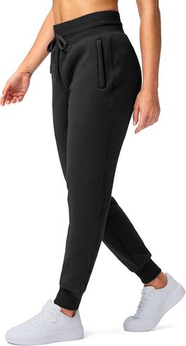 G Gradual Women's Sherpa Fleece Lined Pants with Zipper Pockets Winter Warm Joggers High Waisted Fleece Sweatpants in Kuwait