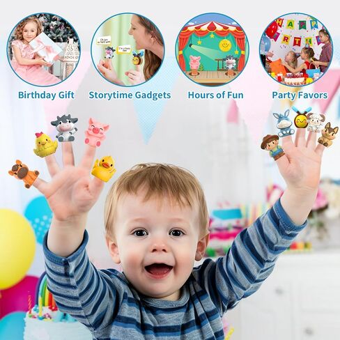 Oriate Animal Farm Finger Puppets, 10Pcs Bath Finger Toys for Toddlers 1-3 in Saudi Arabia
