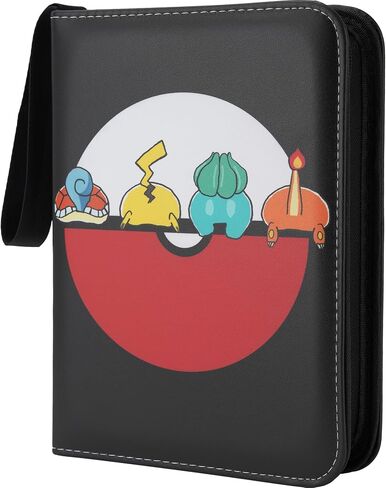 Card Binder For Pokemon Card 4-Pocket Sleeves with 440 Cards Holder,55 Premium 4-Pocket Pages,Toys Gifts for Kids(Black) in Saudi Arabia