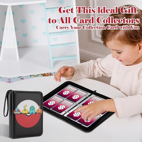 Card Binder For Pokemon Card 4-Pocket Sleeves with 440 Cards Holder,55 Premium 4-Pocket Pages,Toys Gifts for Kids(Black) in Saudi Arabia