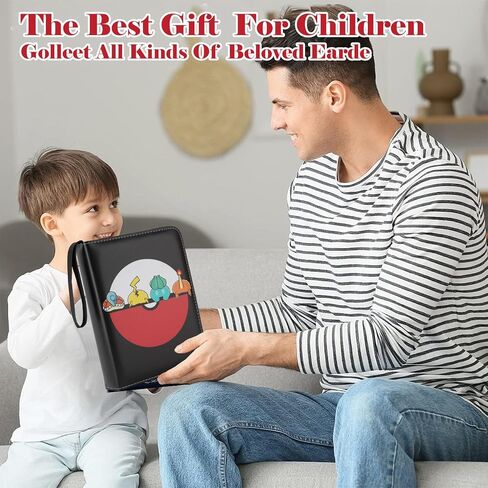 Card Binder For Pokemon Card 4-Pocket Sleeves with 440 Cards Holder,55 Premium 4-Pocket Pages,Toys Gifts for Kids(Black) in Saudi Arabia