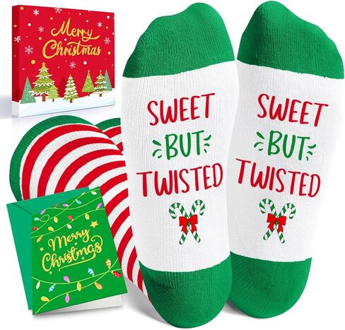HAPPYPOP Candy Cane Socks Christmas Gifts - Christmas Socks Kids Boys Girls, Xmas Gifts Stocking Stuffers for Teens in Saudi Arabia