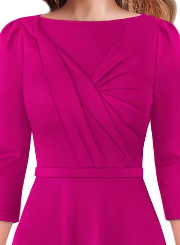 VFSHOW Womens 2024 Business Office Work Professional Elegant Slim Midi A-line Fit and Flare Dress in Saudi Arabia