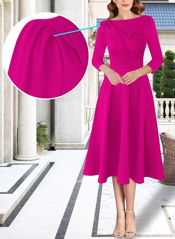 VFSHOW Womens 2024 Business Office Work Professional Elegant Slim Midi A-line Fit and Flare Dress in Saudi Arabia
