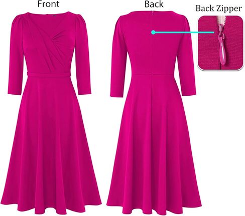 VFSHOW Womens 2024 Business Office Work Professional Elegant Slim Midi A-line Fit and Flare Dress in Saudi Arabia