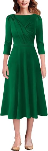 VFSHOW Womens 2024 Business Office Work Professional Elegant Slim Midi A-line Fit and Flare Dress in Saudi Arabia