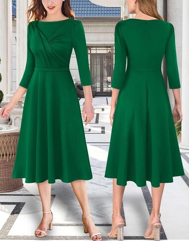 VFSHOW Womens 2024 Business Office Work Professional Elegant Slim Midi A-line Fit and Flare Dress in Saudi Arabia
