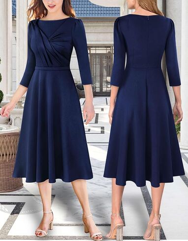 VFSHOW Womens 2024 Business Office Work Professional Elegant Slim Midi A-line Fit and Flare Dress in Kuwait
