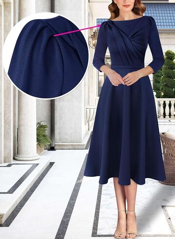 VFSHOW Womens 2024 Business Office Work Professional Elegant Slim Midi A-line Fit and Flare Dress in Kuwait