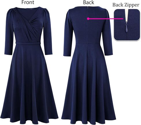 VFSHOW Womens 2024 Business Office Work Professional Elegant Slim Midi A-line Fit and Flare Dress in Kuwait