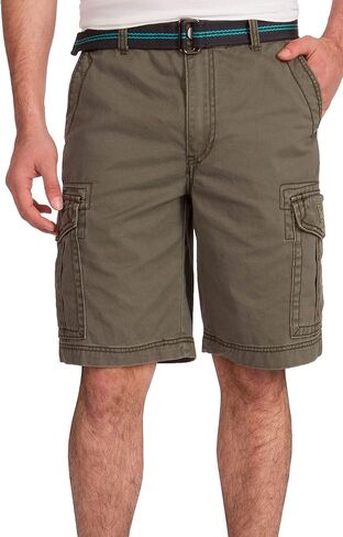 Unionbay Men's Classic Belted Vintage Twill Relaxed Fit Cargo Short in Saudi Arabia