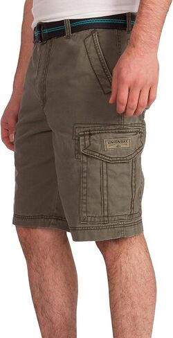 Unionbay Men's Classic Belted Vintage Twill Relaxed Fit Cargo Short in Saudi Arabia
