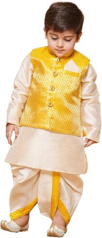 AJ DEZINES Kids Printed Kurta Dhoti Set for Boys Indian Traditional Party Wear Bollywood Style Wedding Dress || Diwali Outfit in Kuwait