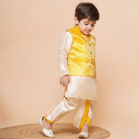 AJ DEZINES Kids Printed Kurta Dhoti Set for Boys Indian Traditional Party Wear Bollywood Style Wedding Dress || Diwali Outfit in Kuwait