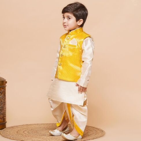 AJ DEZINES Kids Printed Kurta Dhoti Set for Boys Indian Traditional Party Wear Bollywood Style Wedding Dress || Diwali Outfit in Kuwait