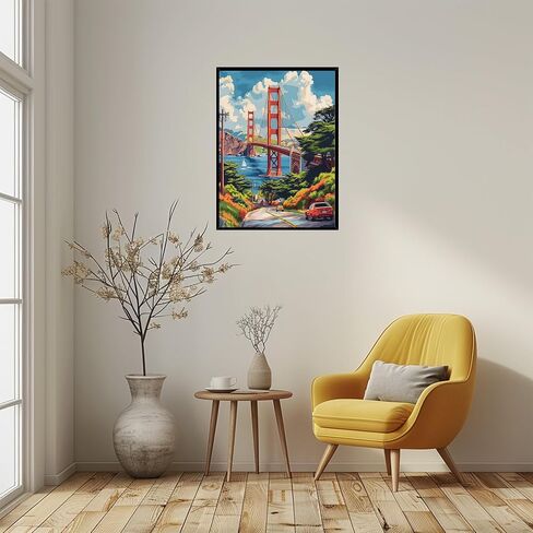 ARNLRDYA San Francisco Paint by Numbers Kit for Adults-Red Golden Gate Bridge Adult Digital Painting,America City Paint by Number for Adults Perfect for Gift Home Wall Decor Unframed(16inch×20inch) in Saudi Arabia