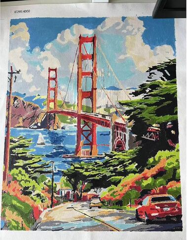 ARNLRDYA San Francisco Paint by Numbers Kit for Adults-Red Golden Gate Bridge Adult Digital Painting,America City Paint by Number for Adults Perfect for Gift Home Wall Decor Unframed(16inch×20inch) in Saudi Arabia