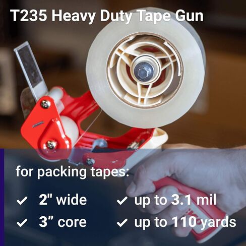 IDL Packaging T235 Heavy Duty Tape Gun Dispenser for 2" Tapes, Strong Metal Construction, Safe and Durable Blade, Rubber Roller and Handle in Saudi Arabia