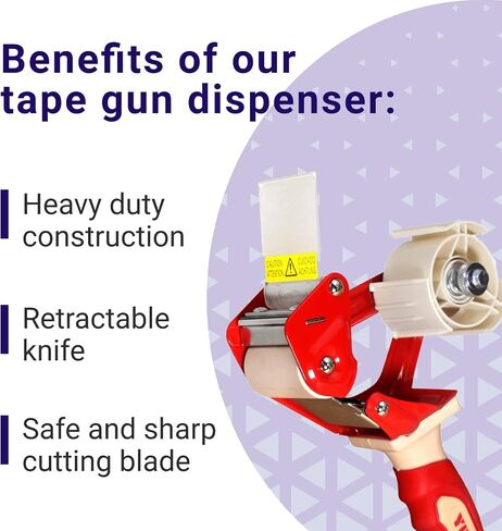 IDL Packaging T235 Heavy Duty Tape Gun Dispenser for 2" Tapes, Strong Metal Construction, Safe and Durable Blade, Rubber Roller and Handle in Saudi Arabia