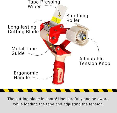 IDL Packaging T235 Heavy Duty Tape Gun Dispenser for 2" Tapes, Strong Metal Construction, Safe and Durable Blade, Rubber Roller and Handle in Saudi Arabia